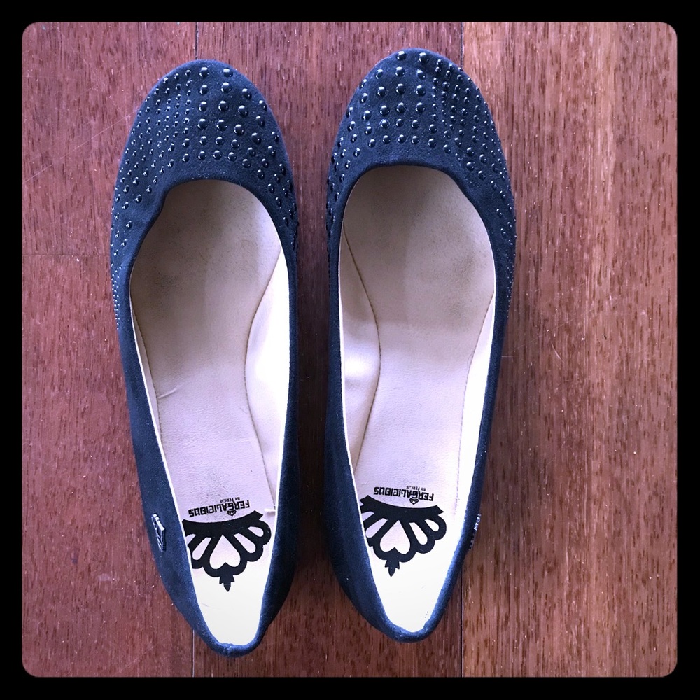 Black studded flats